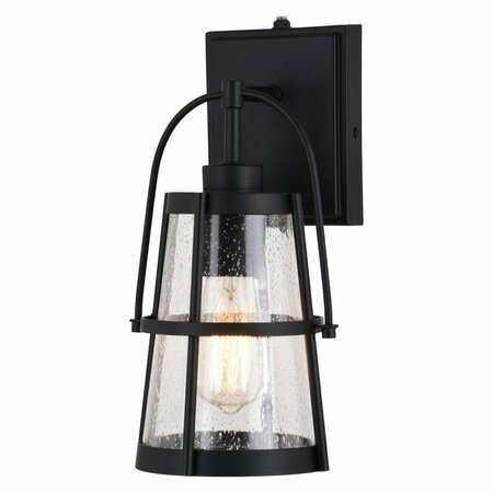 PERFECTTWINKLE 6.5 in. Portage Park Outdoor Wall Light Matte Black PE3263971